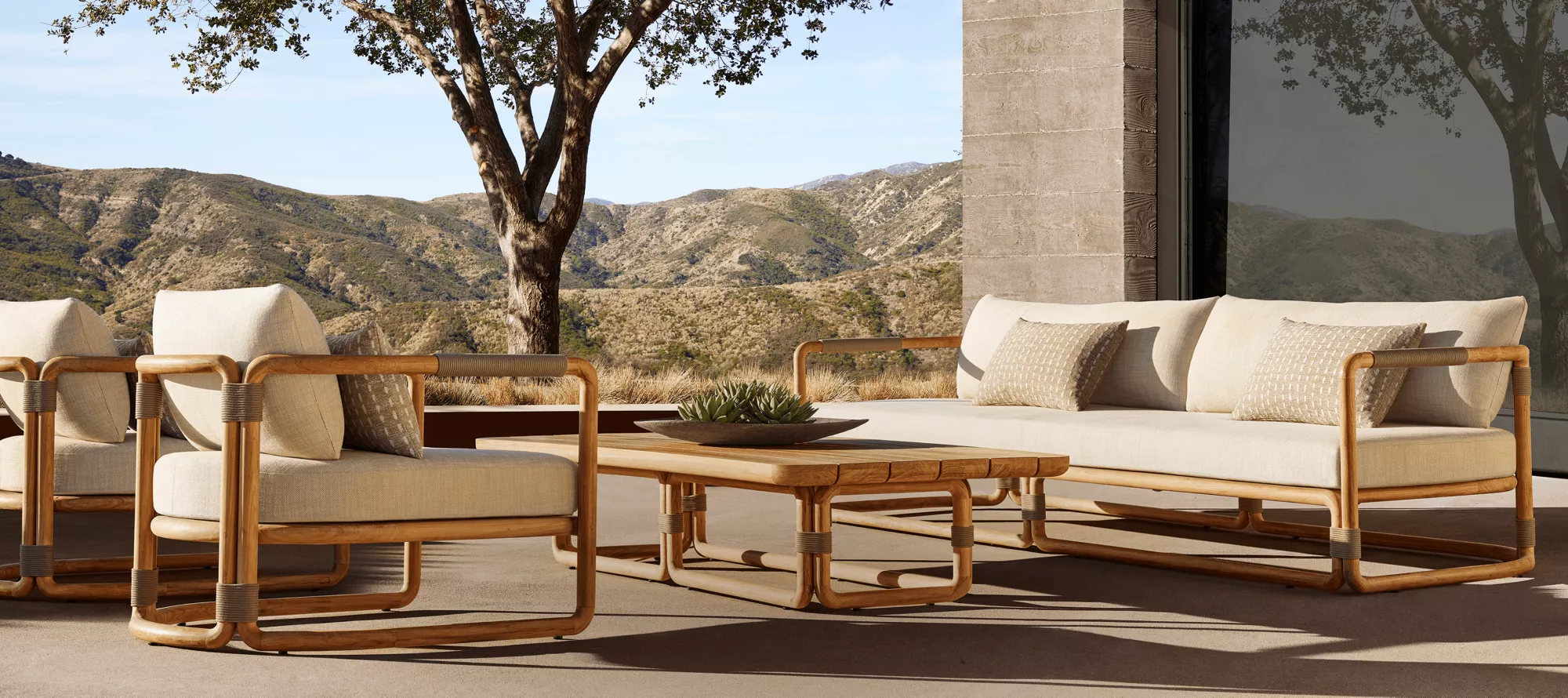 Conjunto de muebles de exterior Maro|Lujo premium en teca