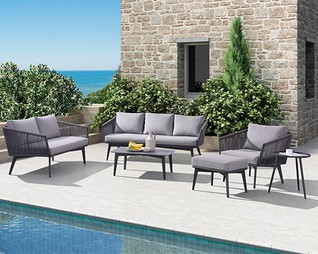 Sofá de cuerda de metal al aire libre